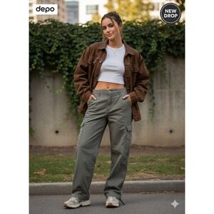 Volcom Olive Green Ripstop Cargo Pants Straight Leg Mens 29 Utility Skate NIN01